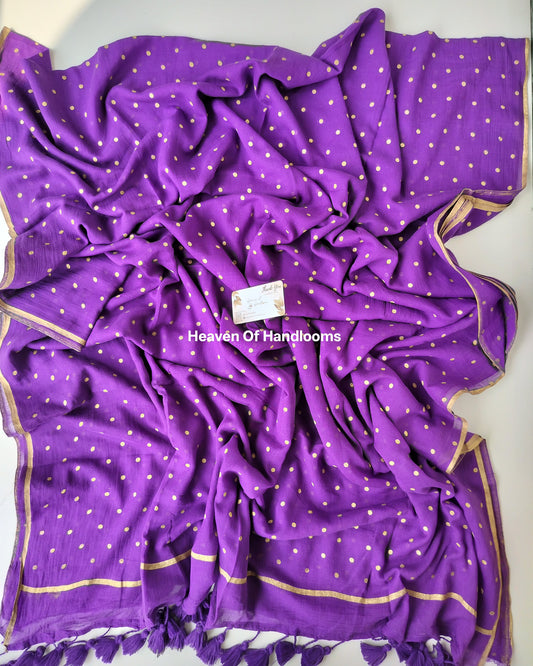 Printed Saree - Violet