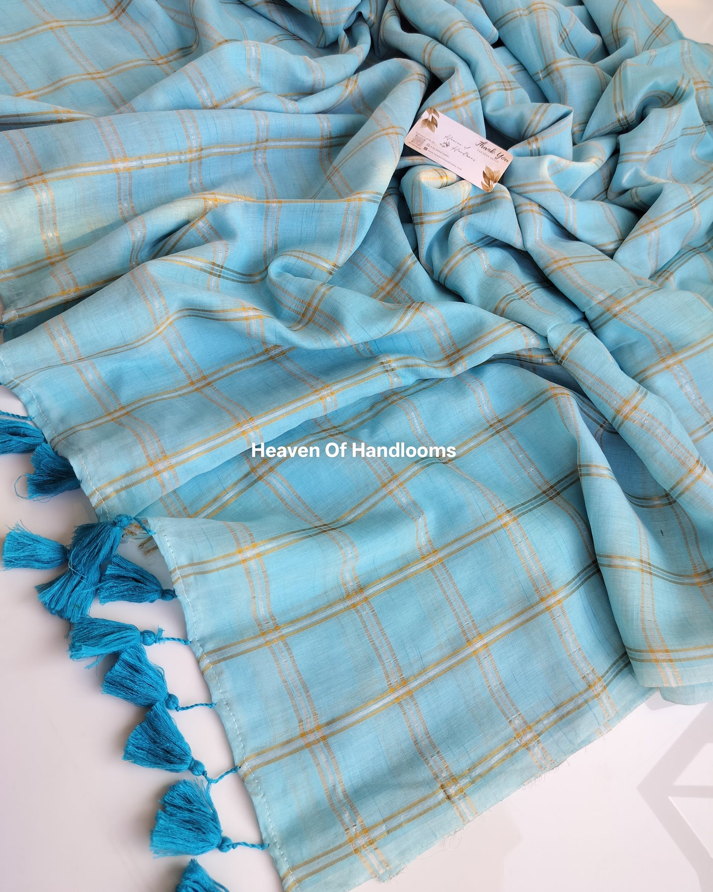 Festive Saree - Sky Golden Box