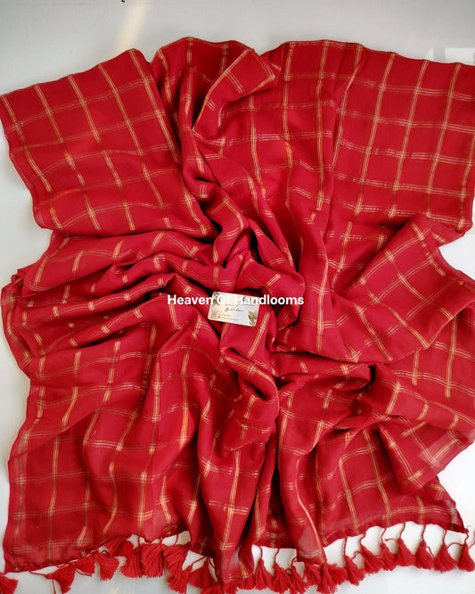Festive Saree - Classic Red