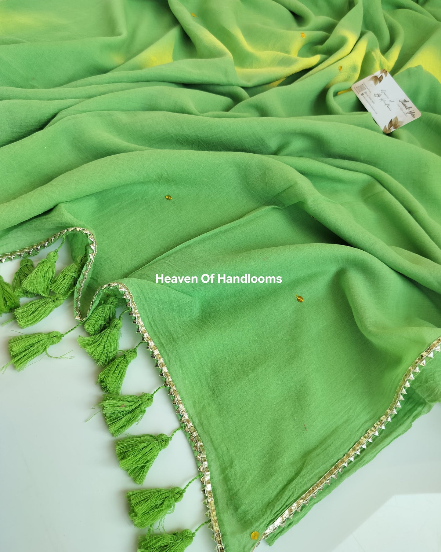 Festive Saree - Green Pink Zari Gini