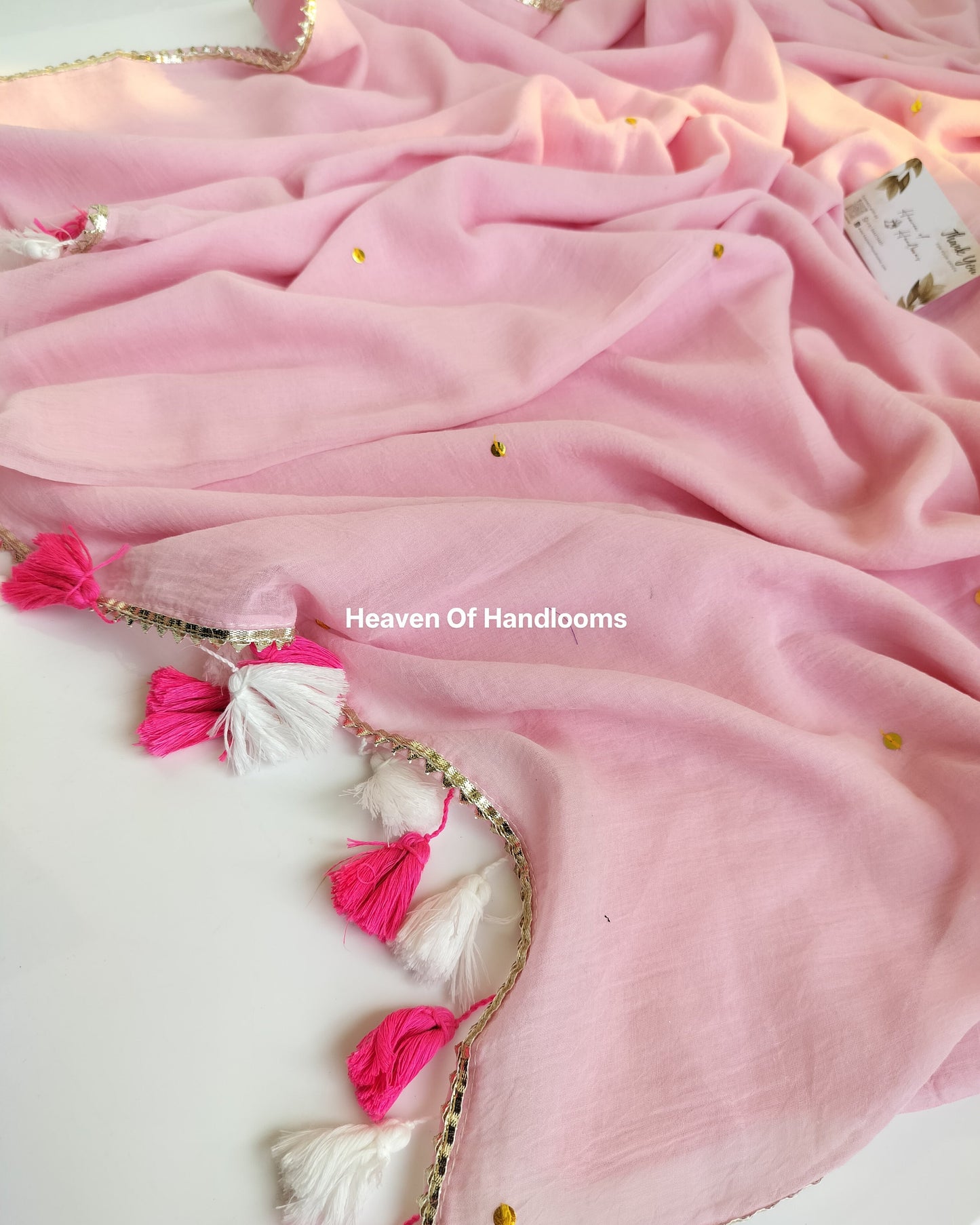 Festive Saree - Baby Pink Zari Gini