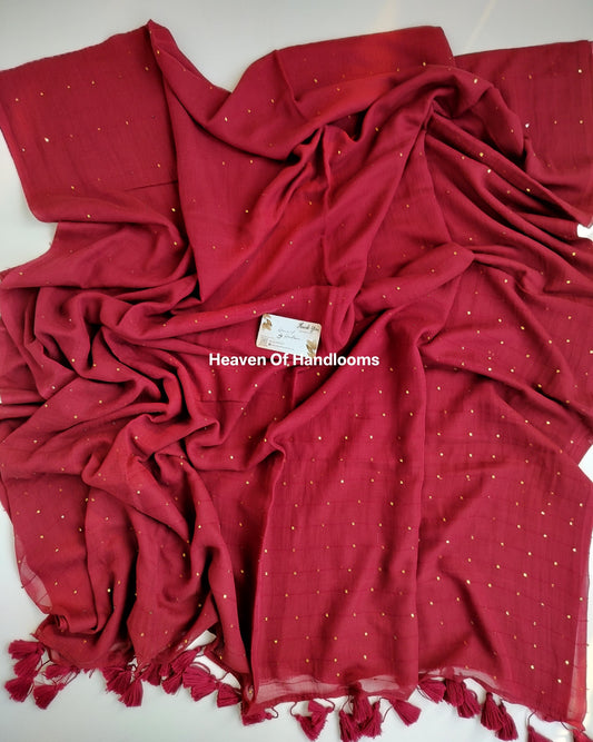 Contemporary Saree - Maroon Jonaki