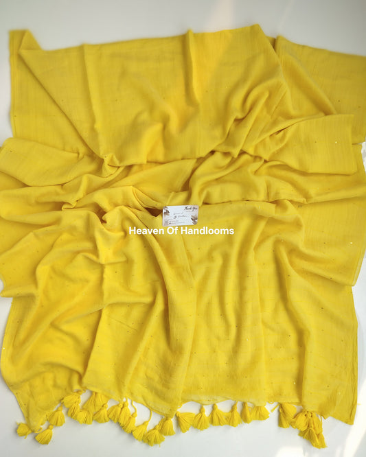 Contemporary Saree - Yellow Jonaki