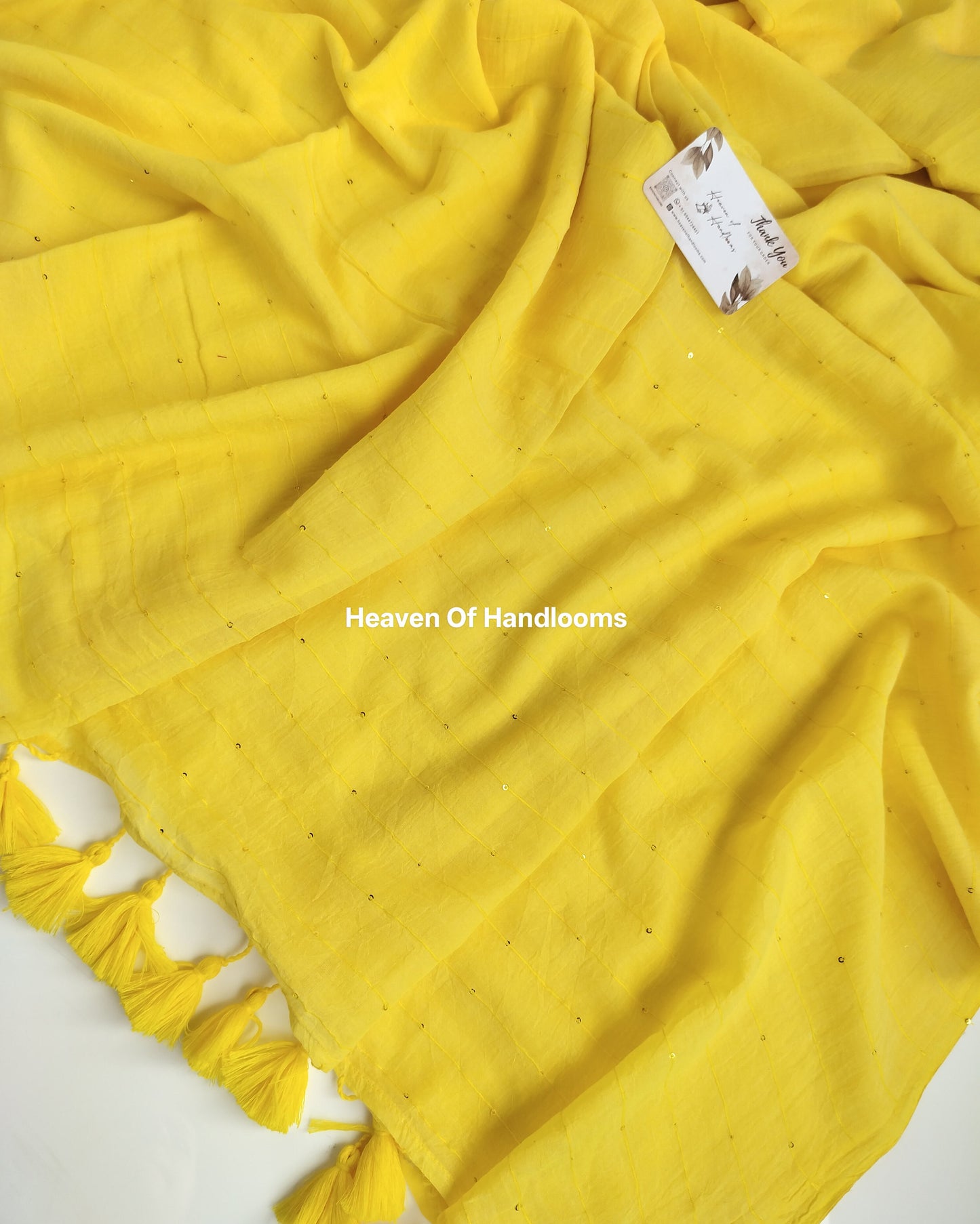 Contemporary Saree - Yellow Jonaki