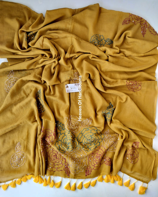 Premium Hand Stitch - Fenugreek Kantha