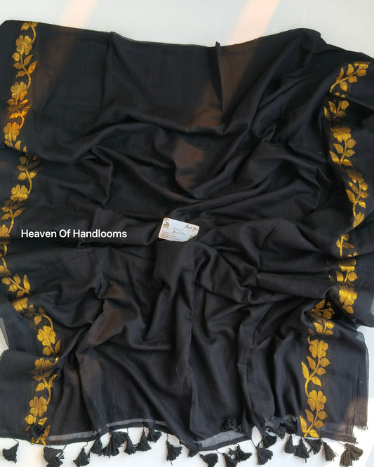 Festive Saree - Black Rose Jacquard