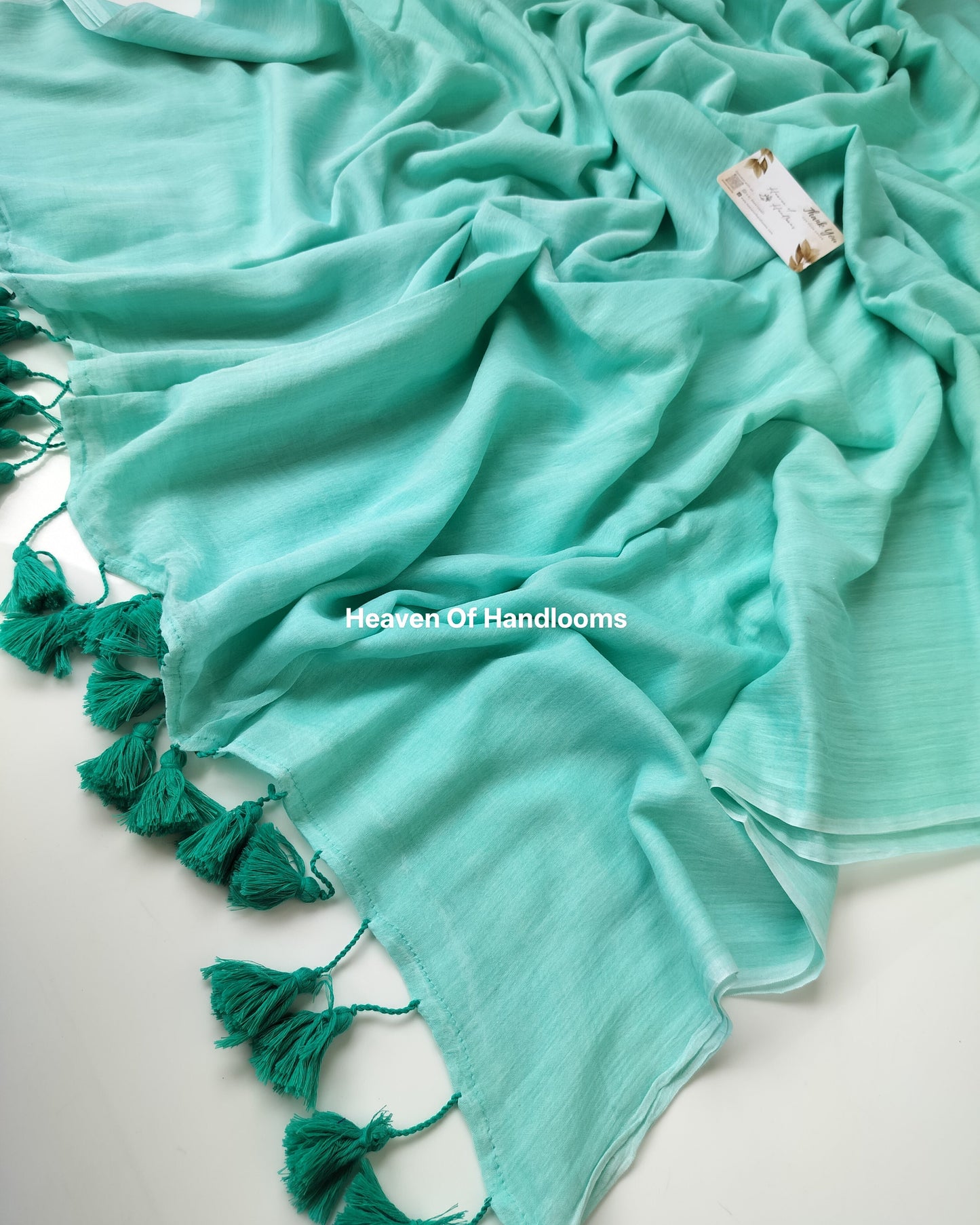 Plain Mul Saree - Sky Blue