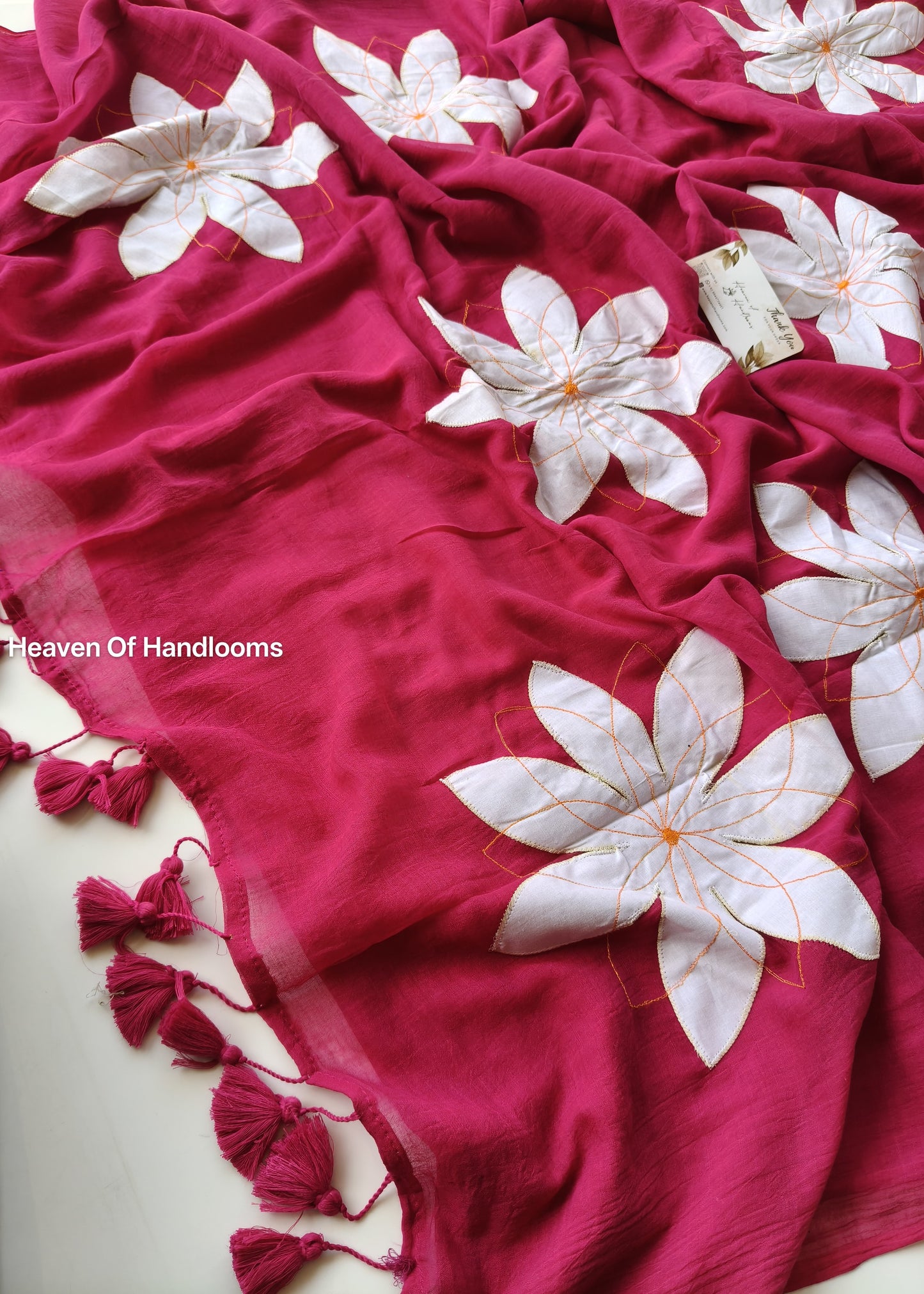 Festive Saree - Hot Pink Patch