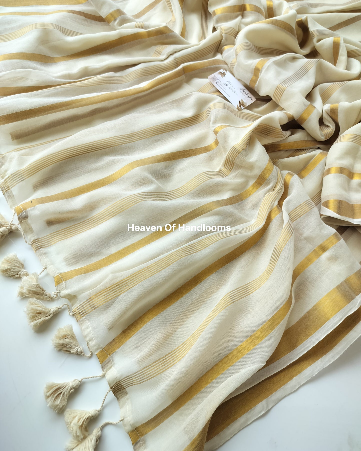 Onam-Vishu Saree -Golden Stripe Thin