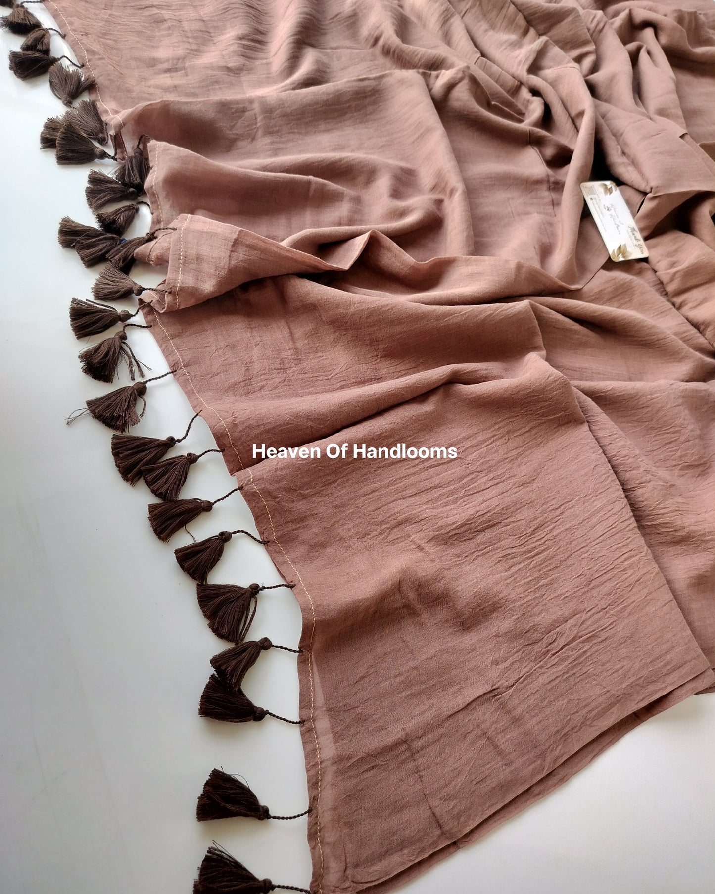 Plain Mul Saree - Choco