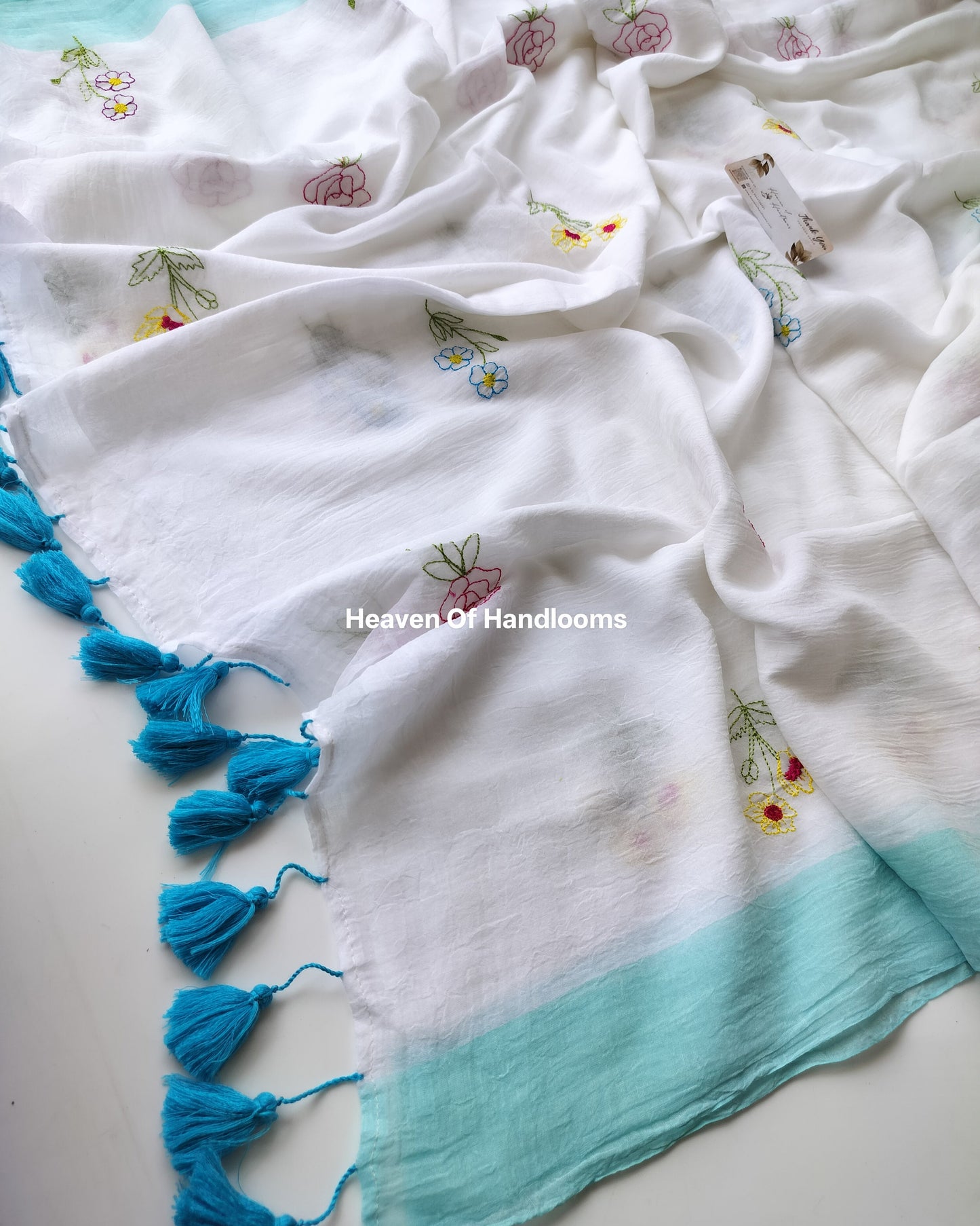 Embroidery Saree - Dove