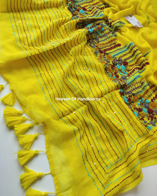 Premium Hand Stitch - Yellow Floral