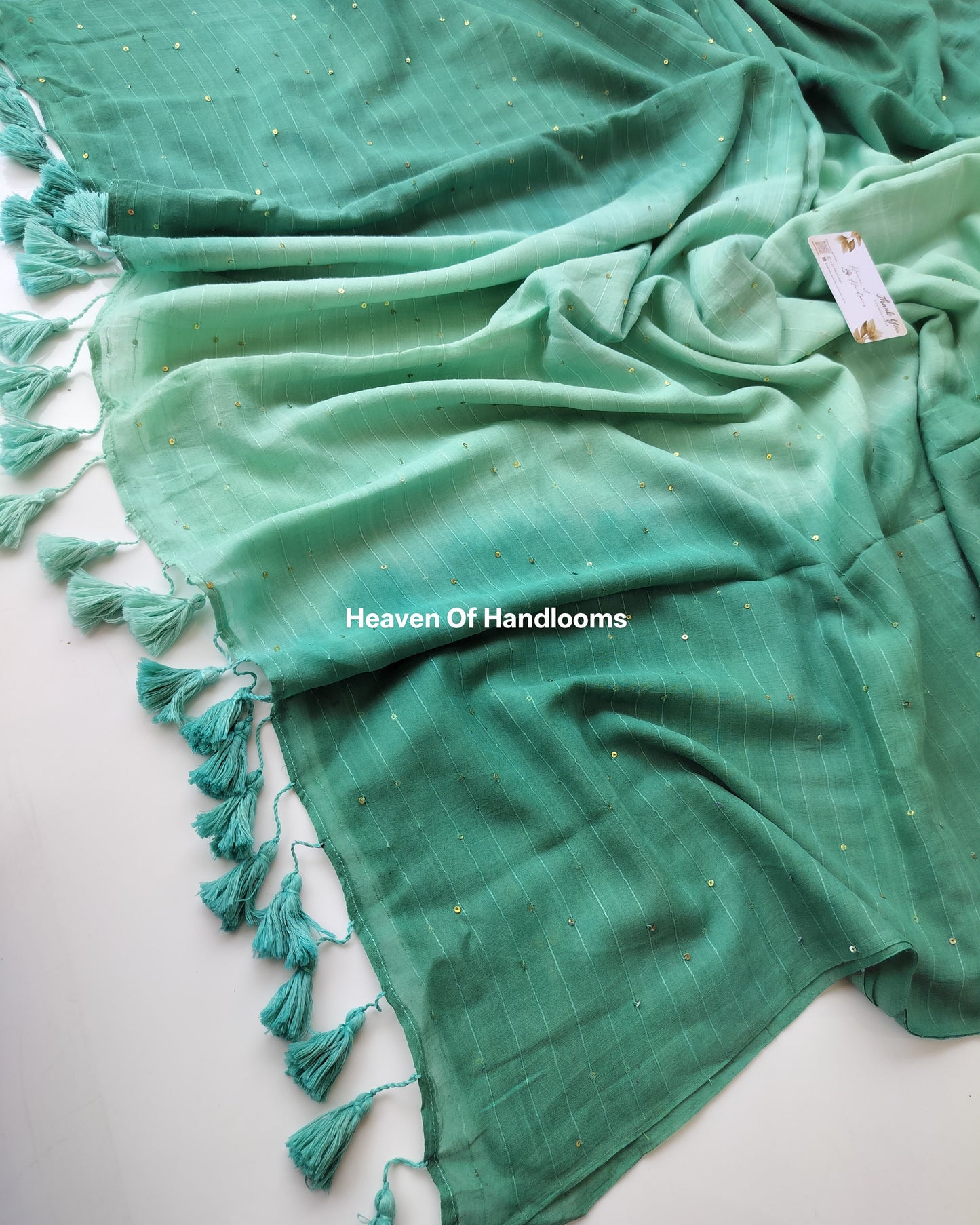 Contemporary Saree - Sea Tri Color Jonaki