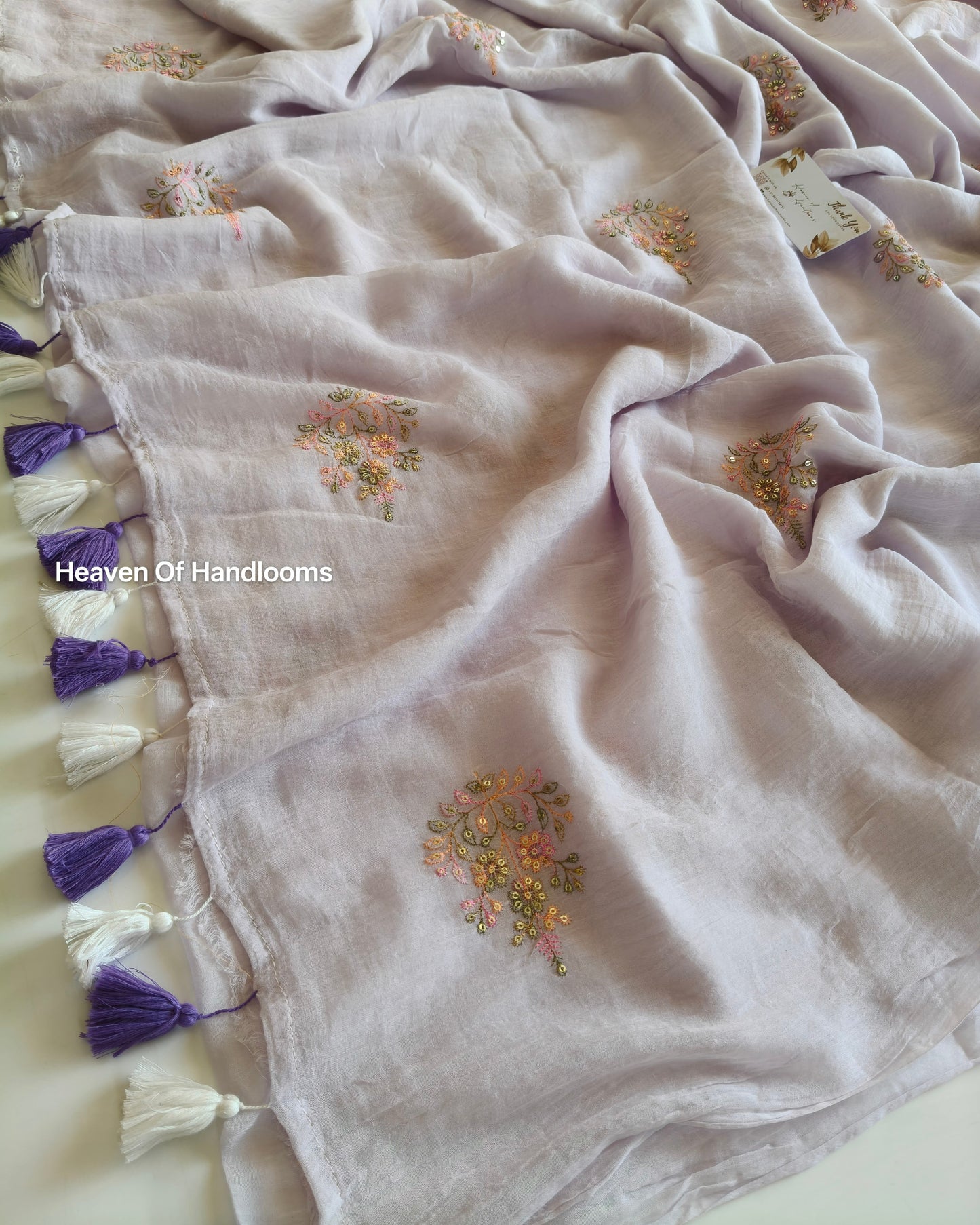 Festive Saree - Lilac Rangoli