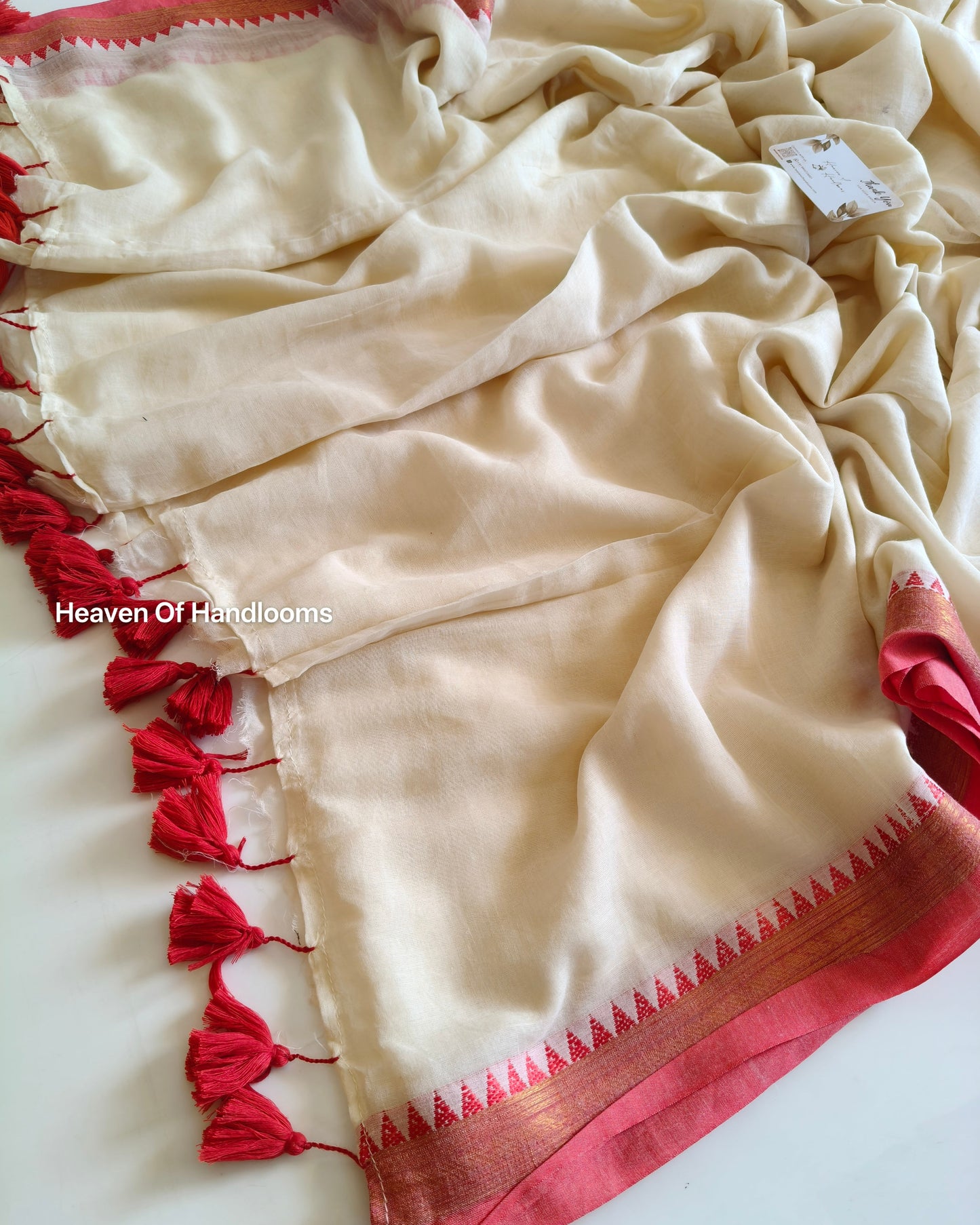 Onam-Vishu Saree - Red Temple Border