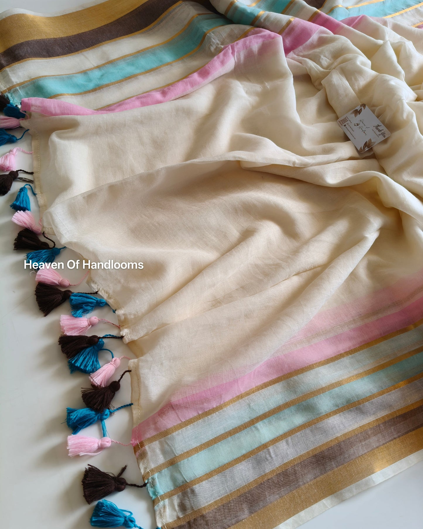 Onam-Vishu Saree -Tri Pastel Border