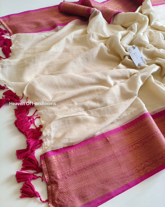 Onam-Vishu Saree -Bold Pink