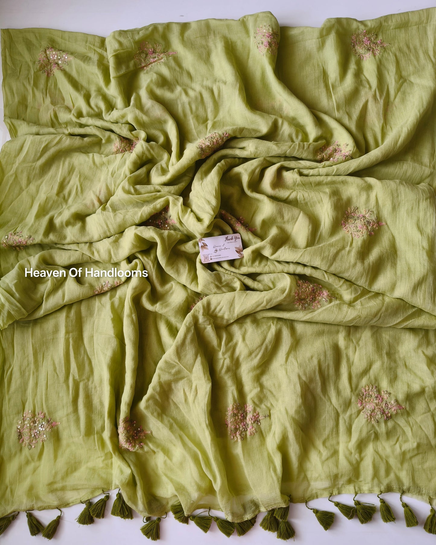 Festive Saree - Pastel Green