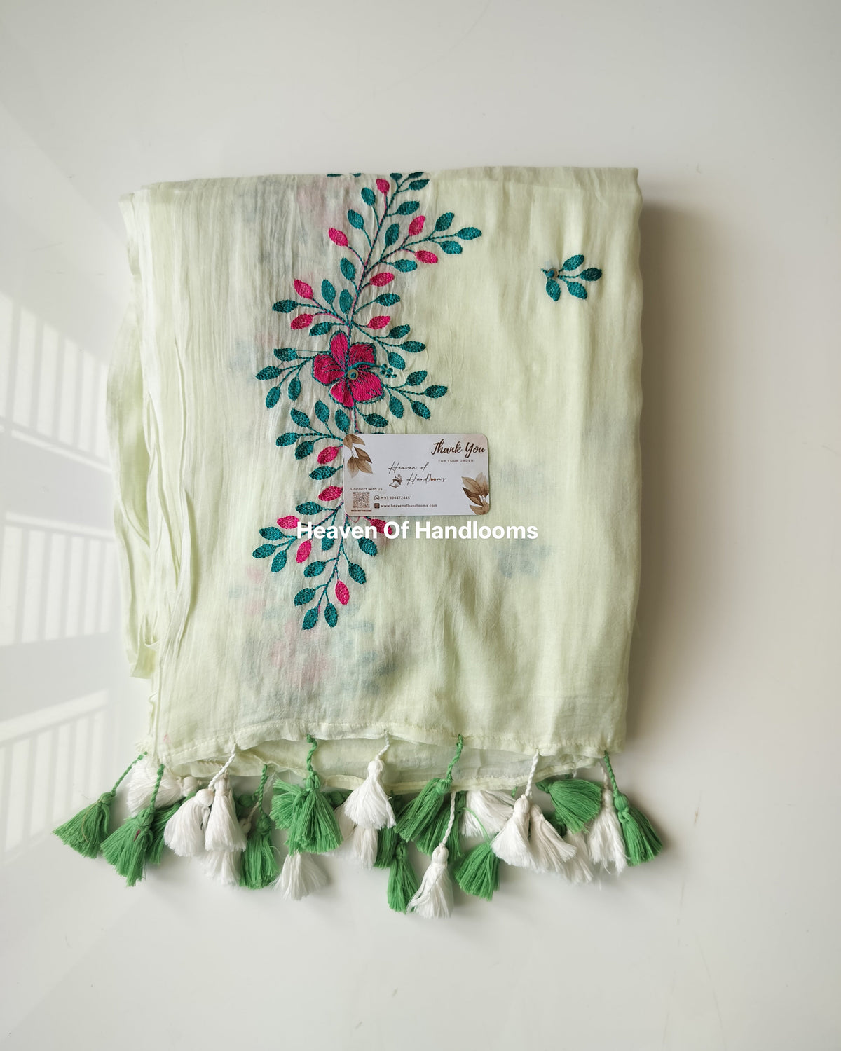 Festive Saree - Mint Gulab