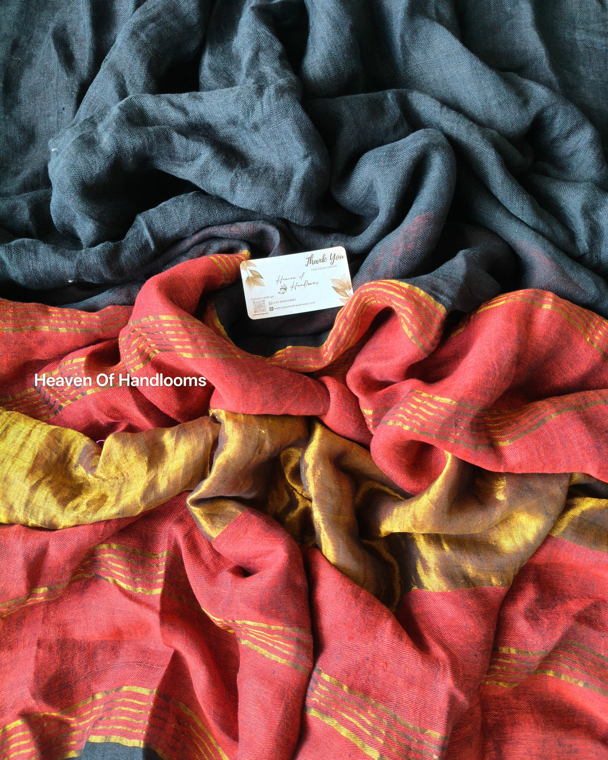 Linen by Linen - Black Maroon