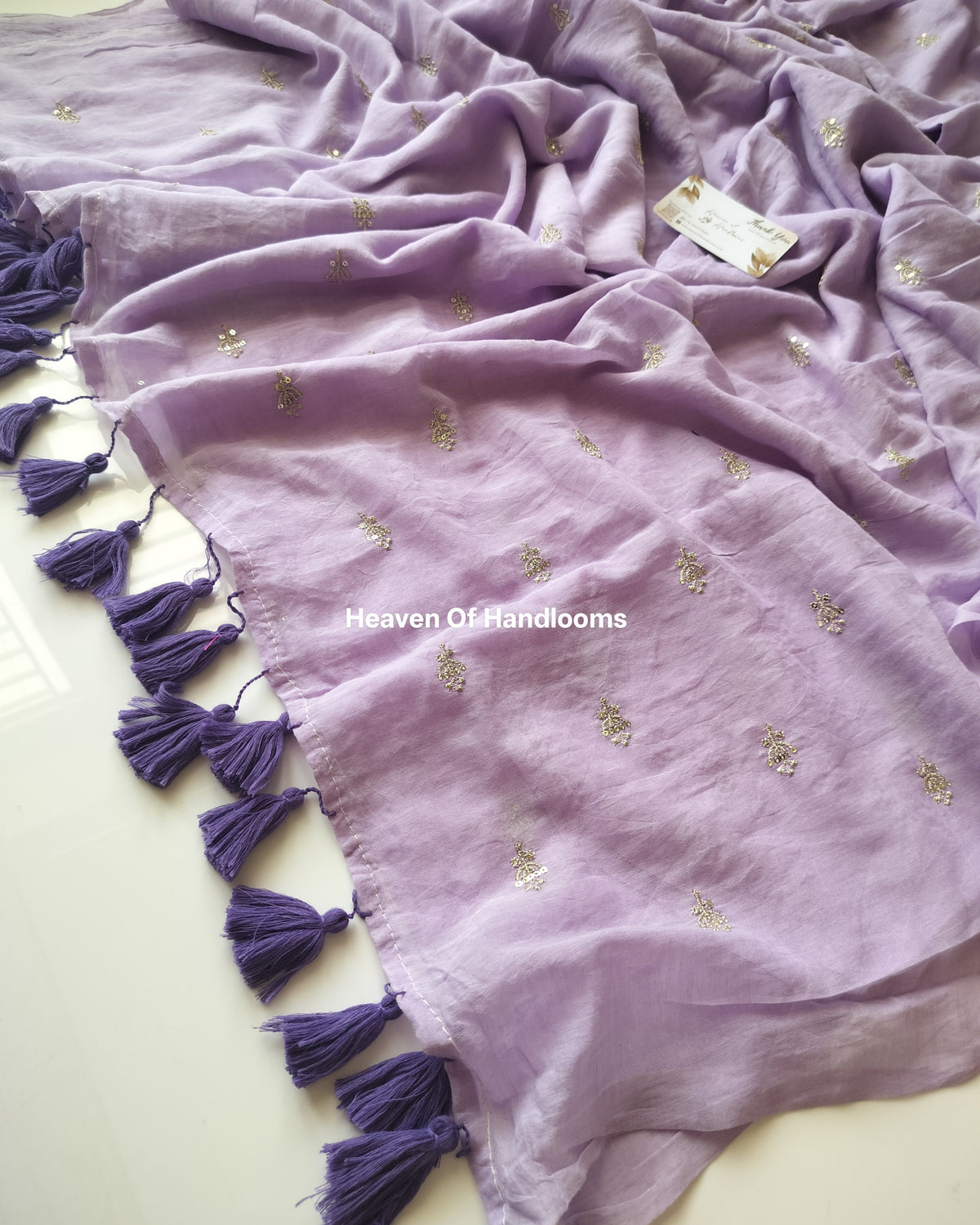 Festive Saree - Lilac Tiny Sequence