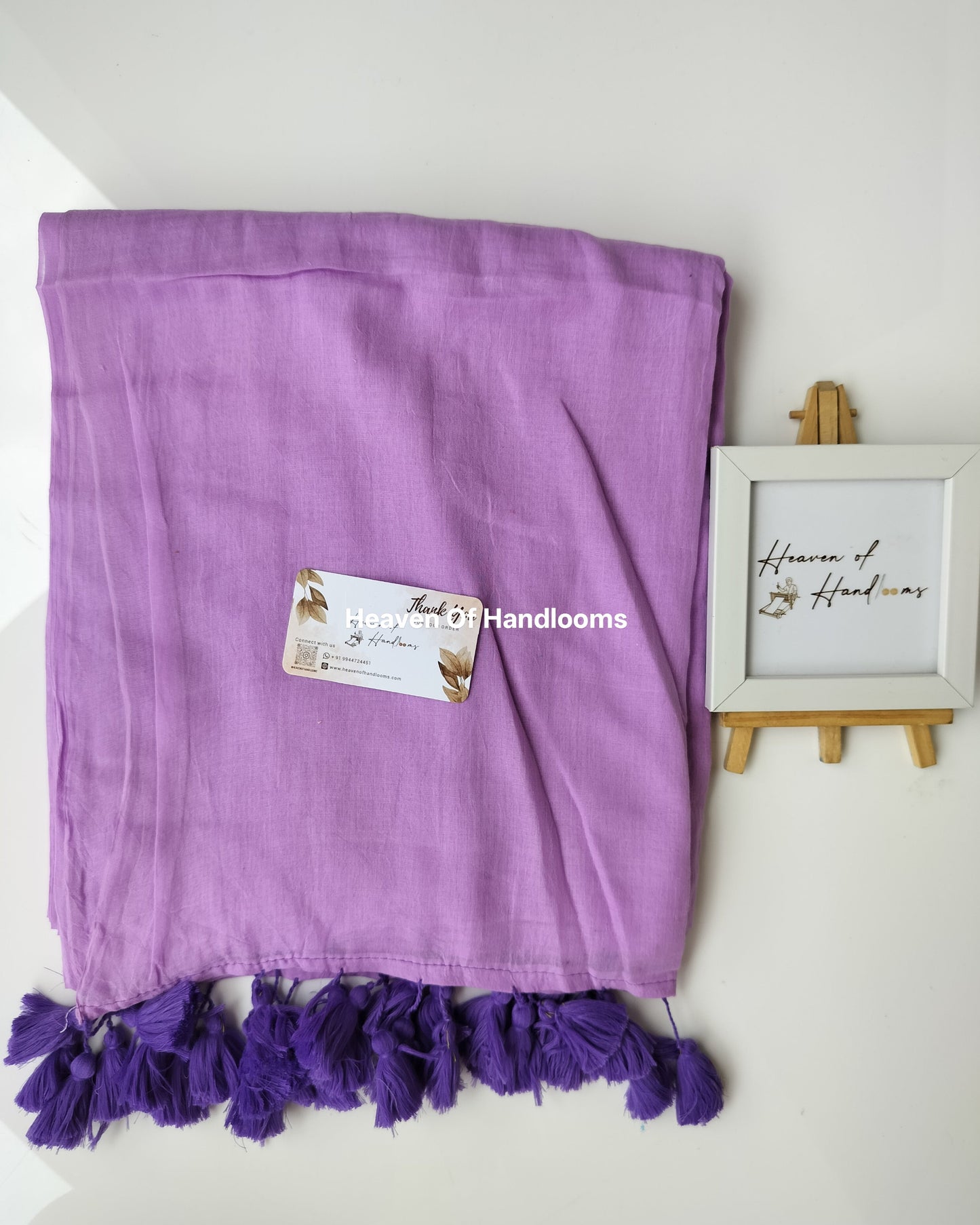 Plain Mul Saree - Lavender