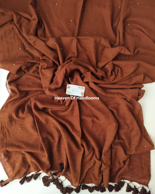 Contemporary Saree - Brown Jonaki