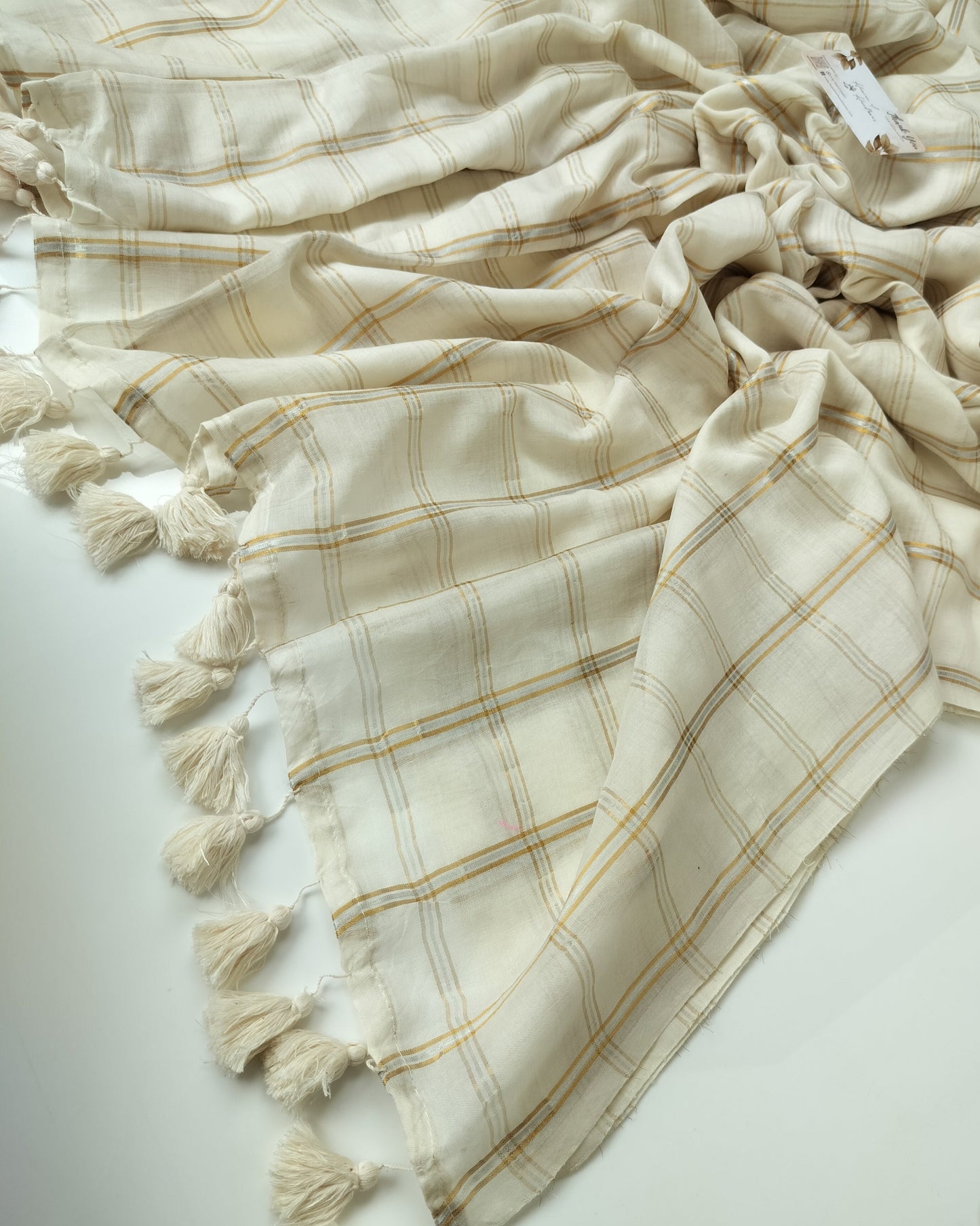 Onam-Vishu Saree - Off White Golden Kattam