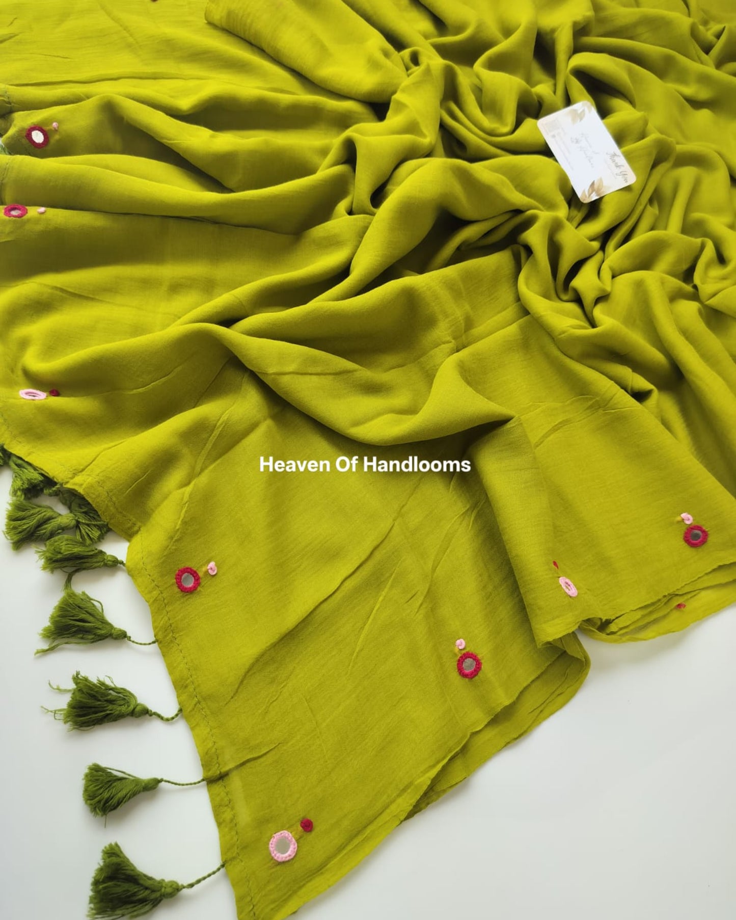 Festive Saree - Mehndi Green Gini Embroidery