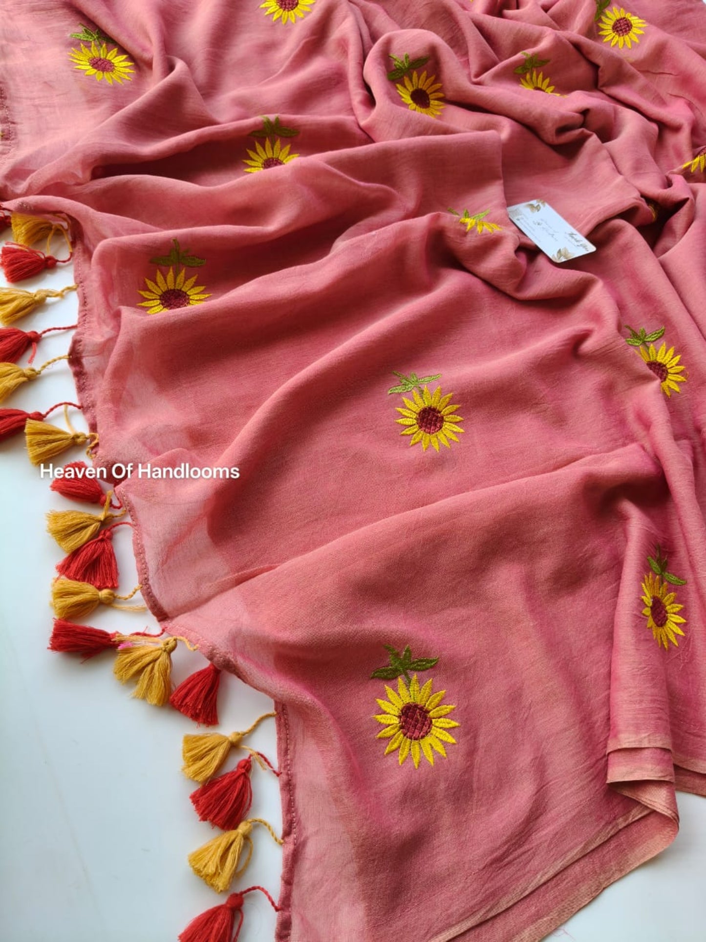 Embroidery Saree - Dual Sunflower