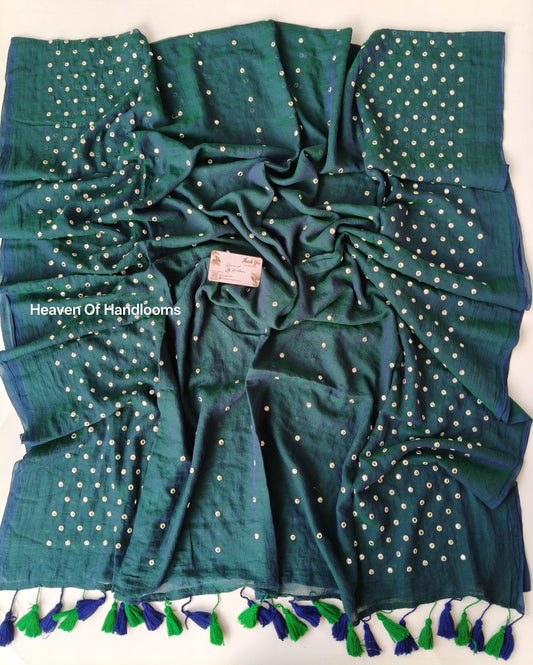 Festive Saree - Peacock All Over Gini