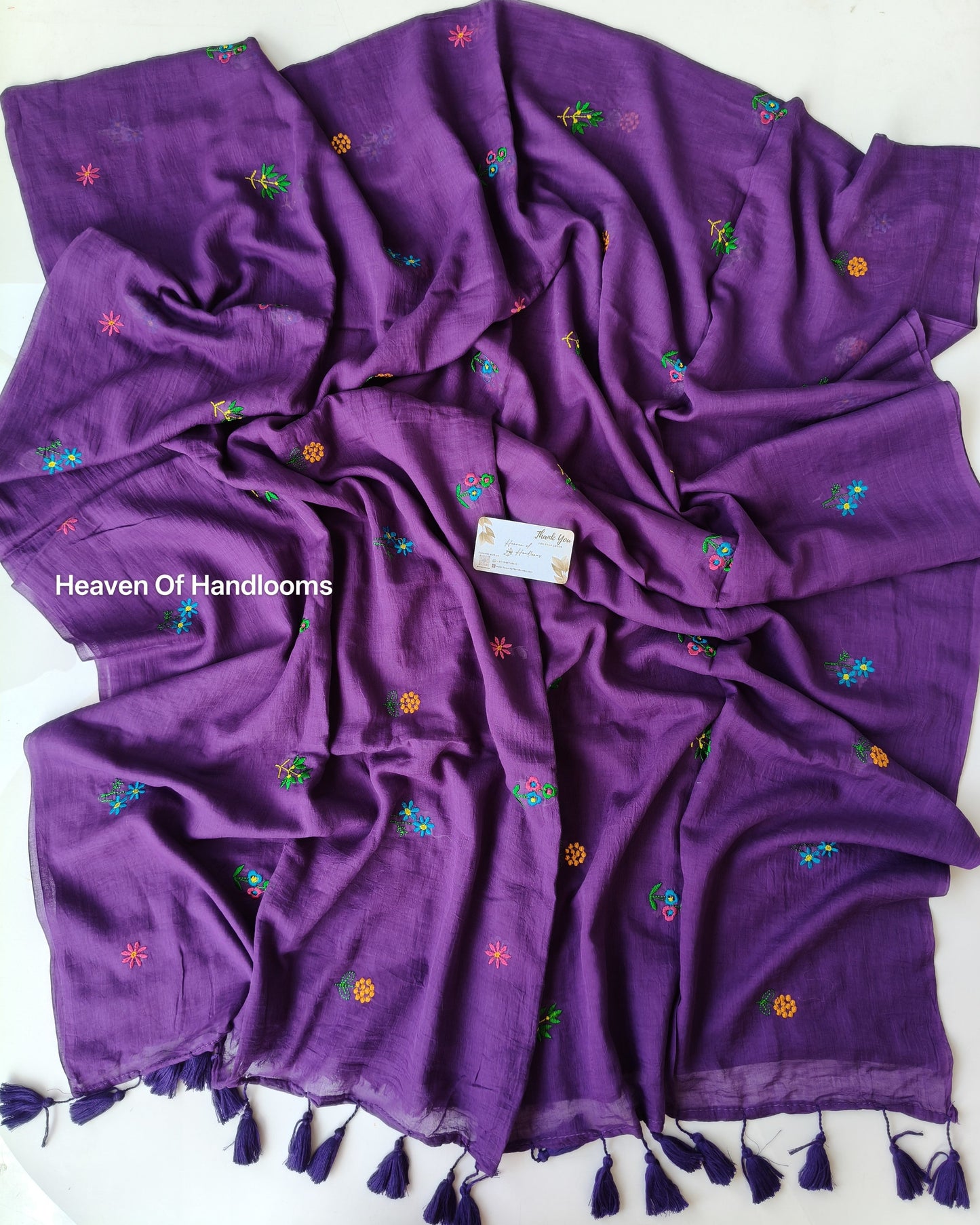 Embroidery Saree - Purple Bunch
