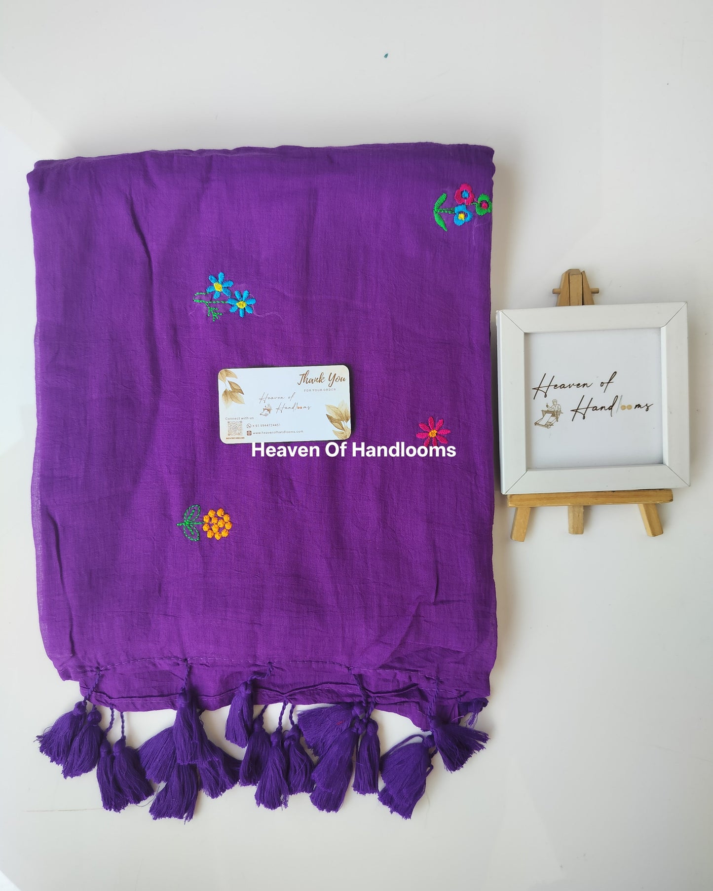 Embroidery Saree - Purple Bunch