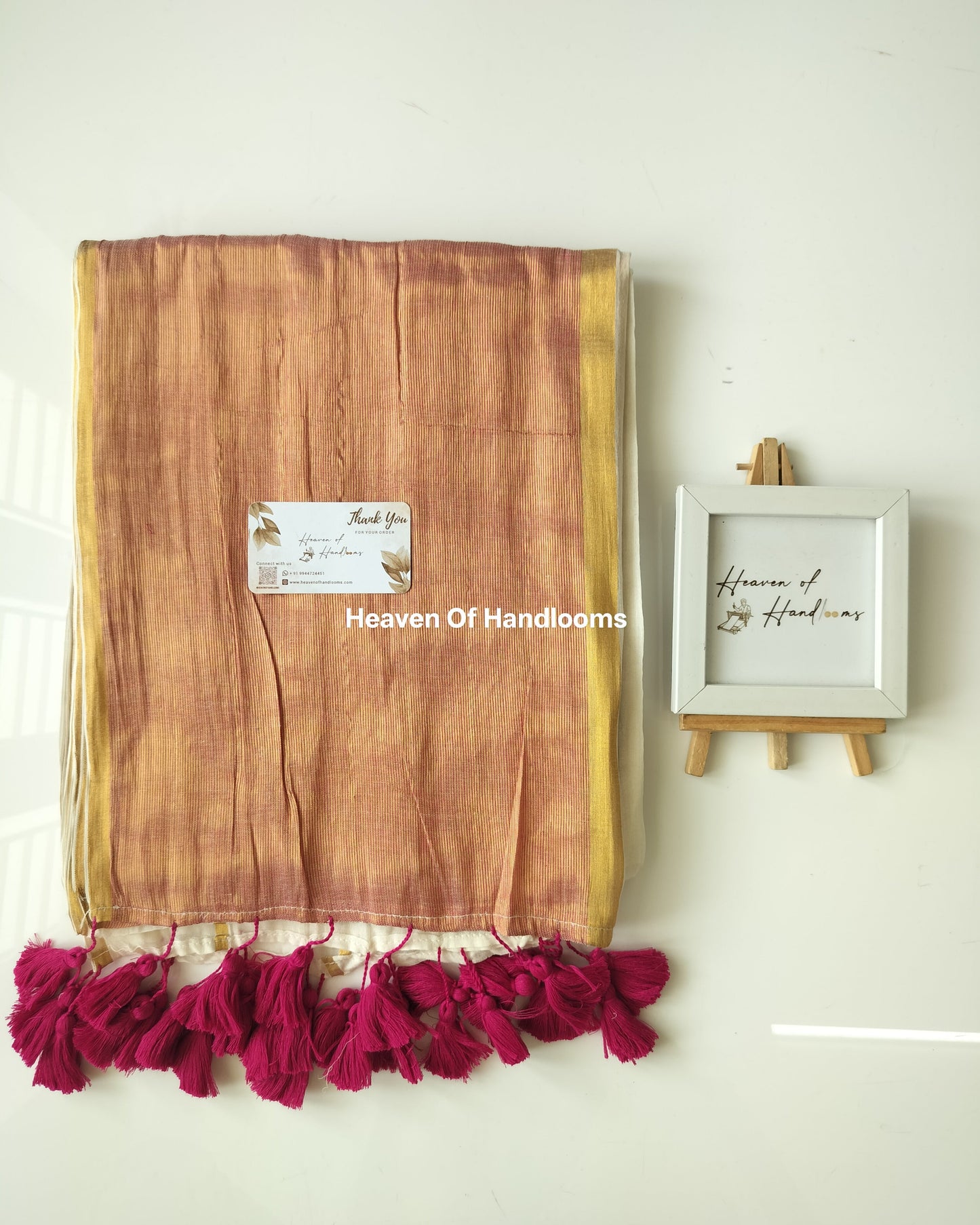 Onam-Vishu Saree - Pink Big Border