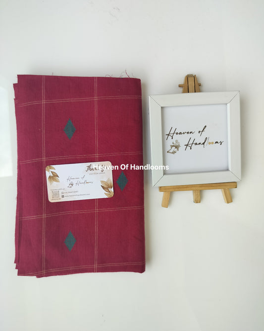 Blouse Material - Burgundy Checked