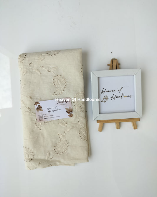 Blouse Material - Cream Designer