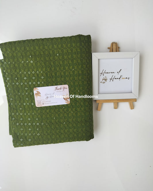 Blouse Material - Dark Olive Aqaba