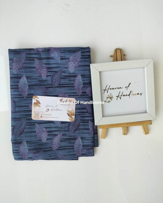 Blouse Material - Grey Leaf