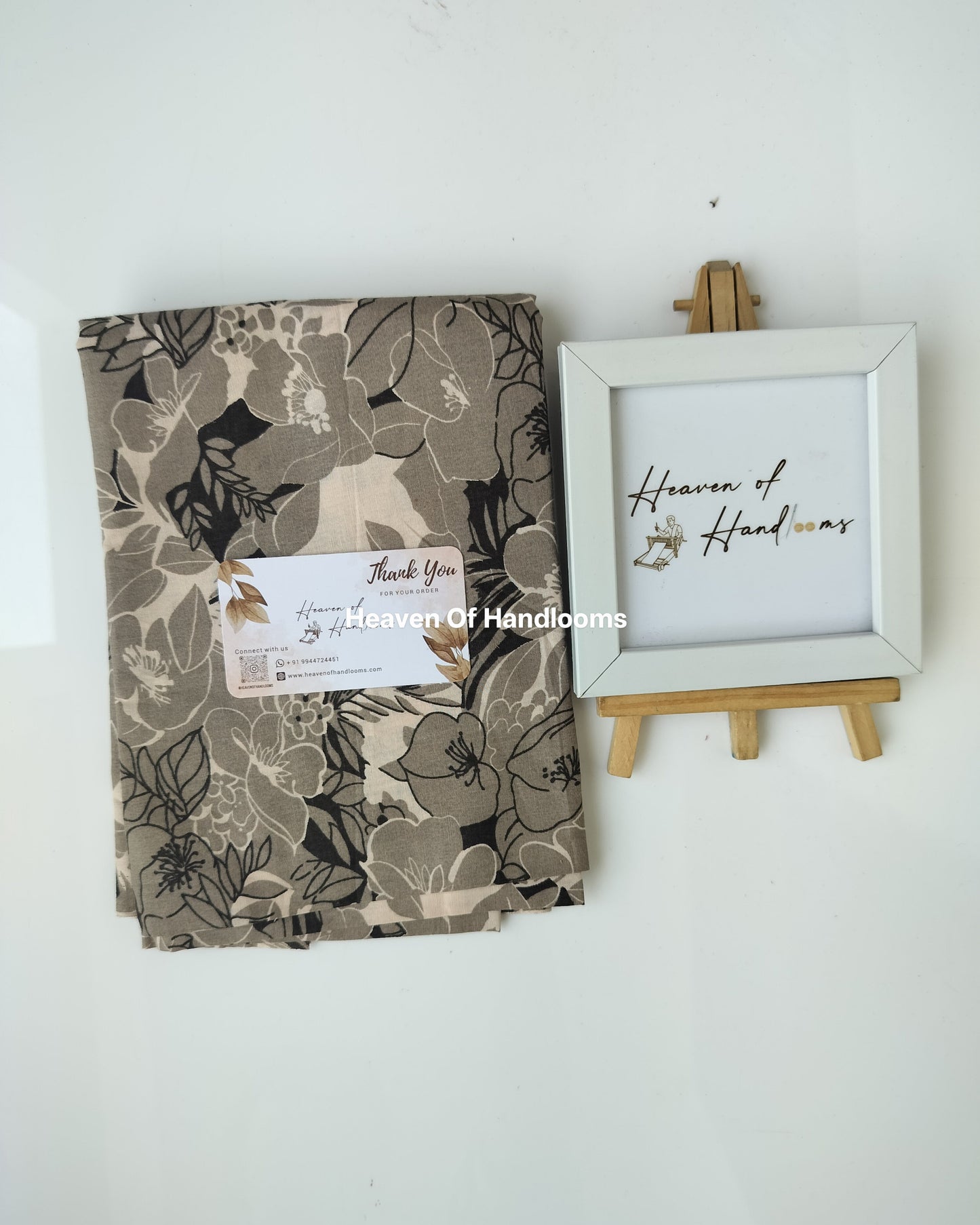 Blouse Material - Khaki Florals