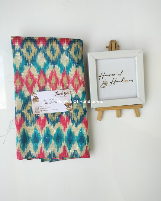 Blouse Material - Multi Ikat Print