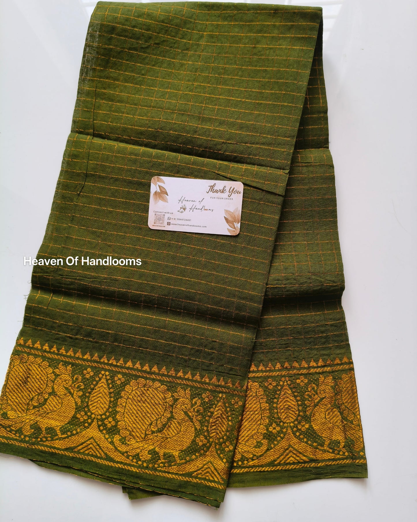 Blouse Material -Olive Mayil