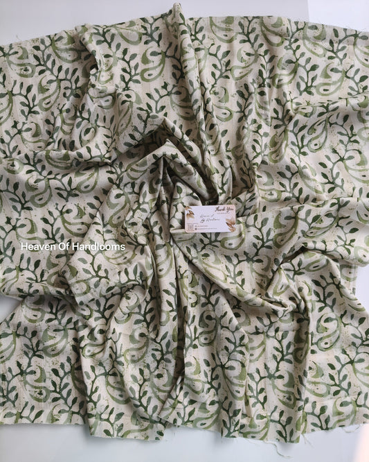 Blouse Material - Olive Print