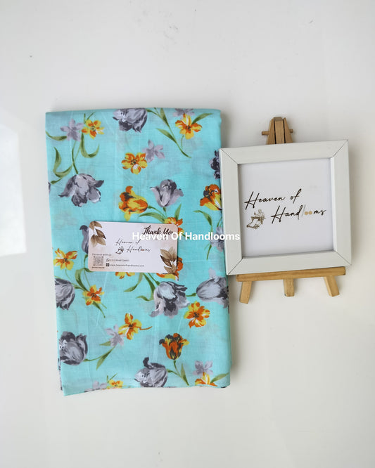 Blouse Material - Sky Blue Floral