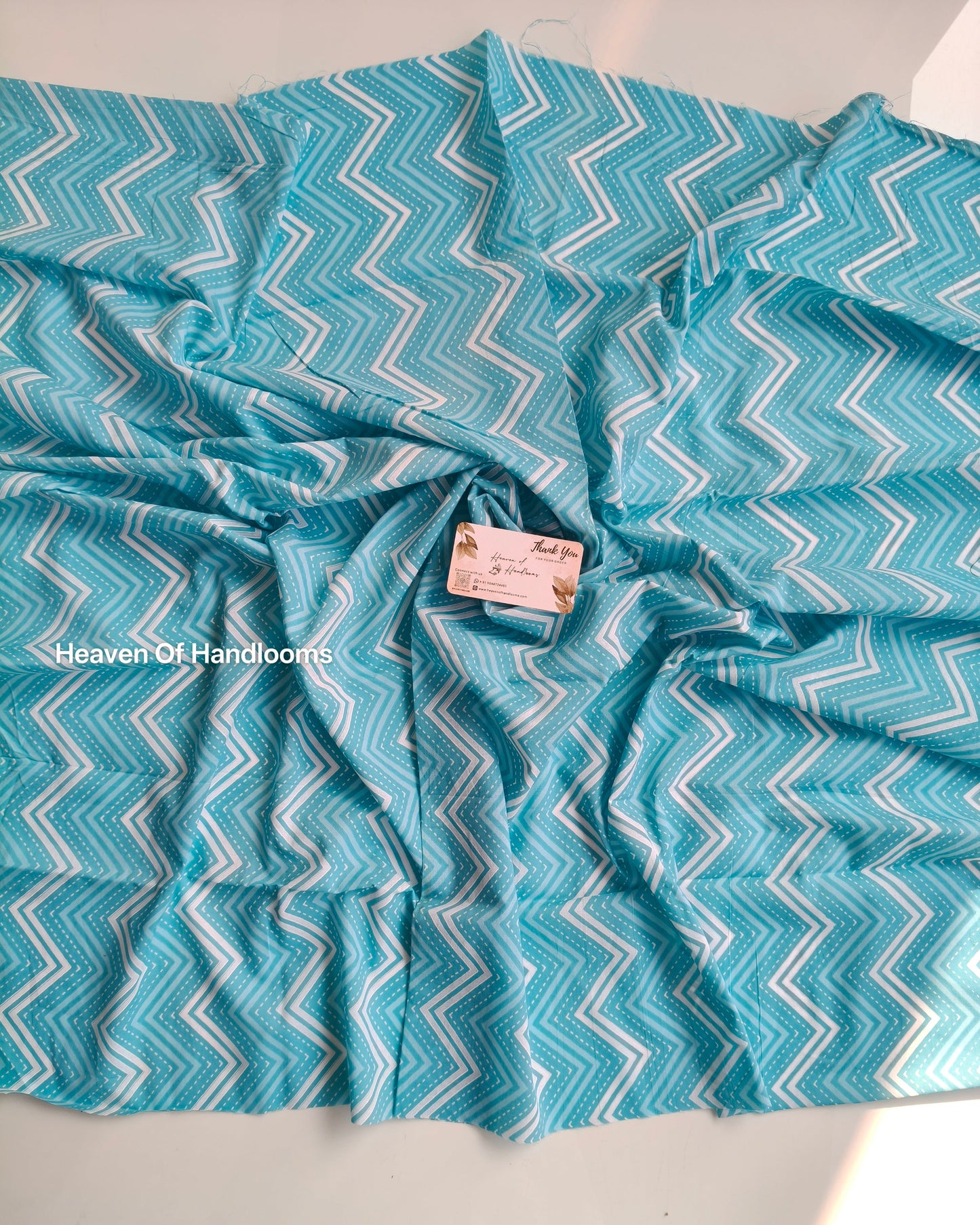 Blouse Material - Sky ZigZag
