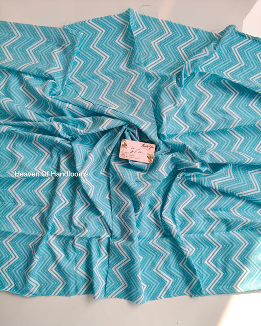 Blouse Material - Sky ZigZag