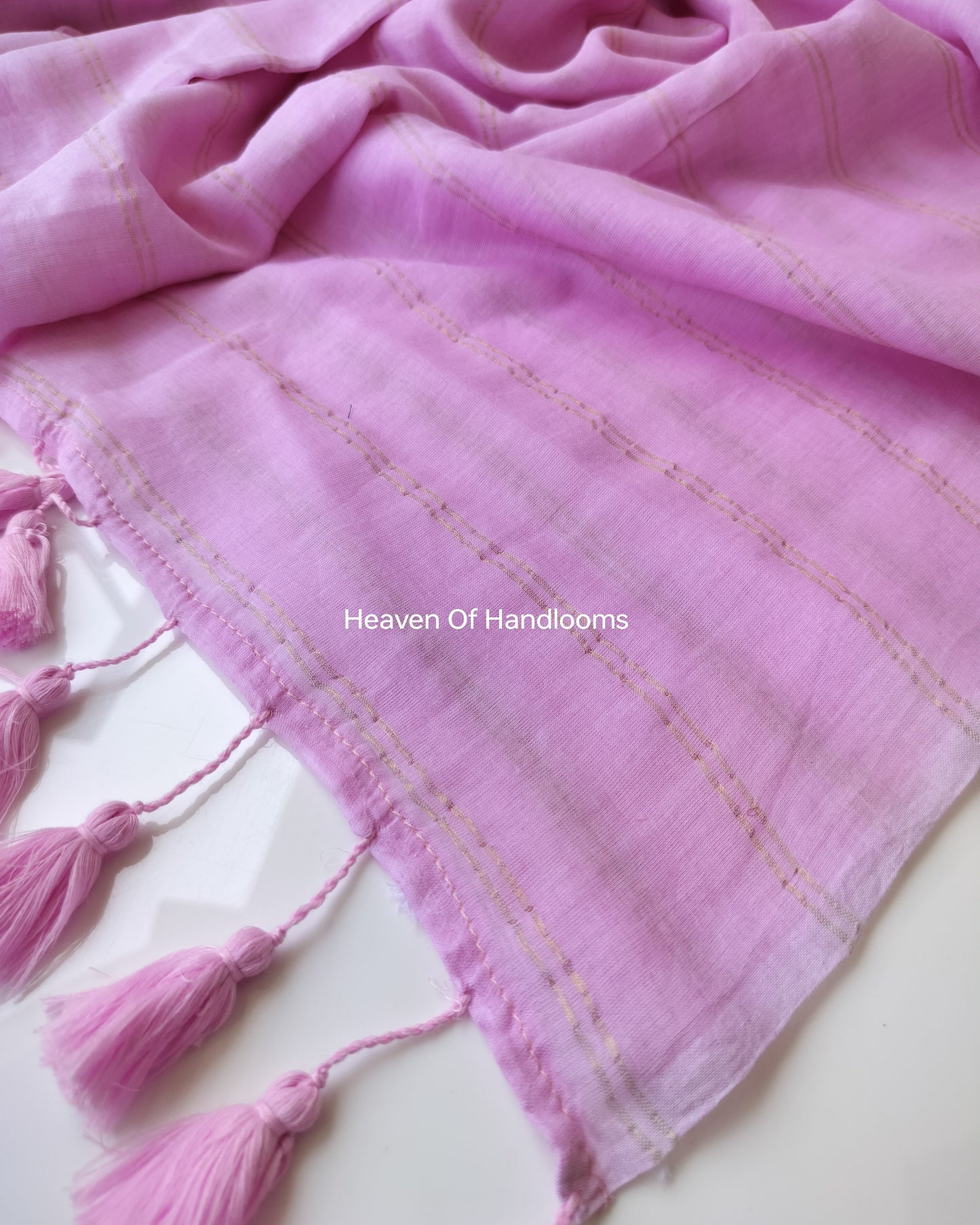 Contemporary Saree - Pastal Pink with Double Zari Lines