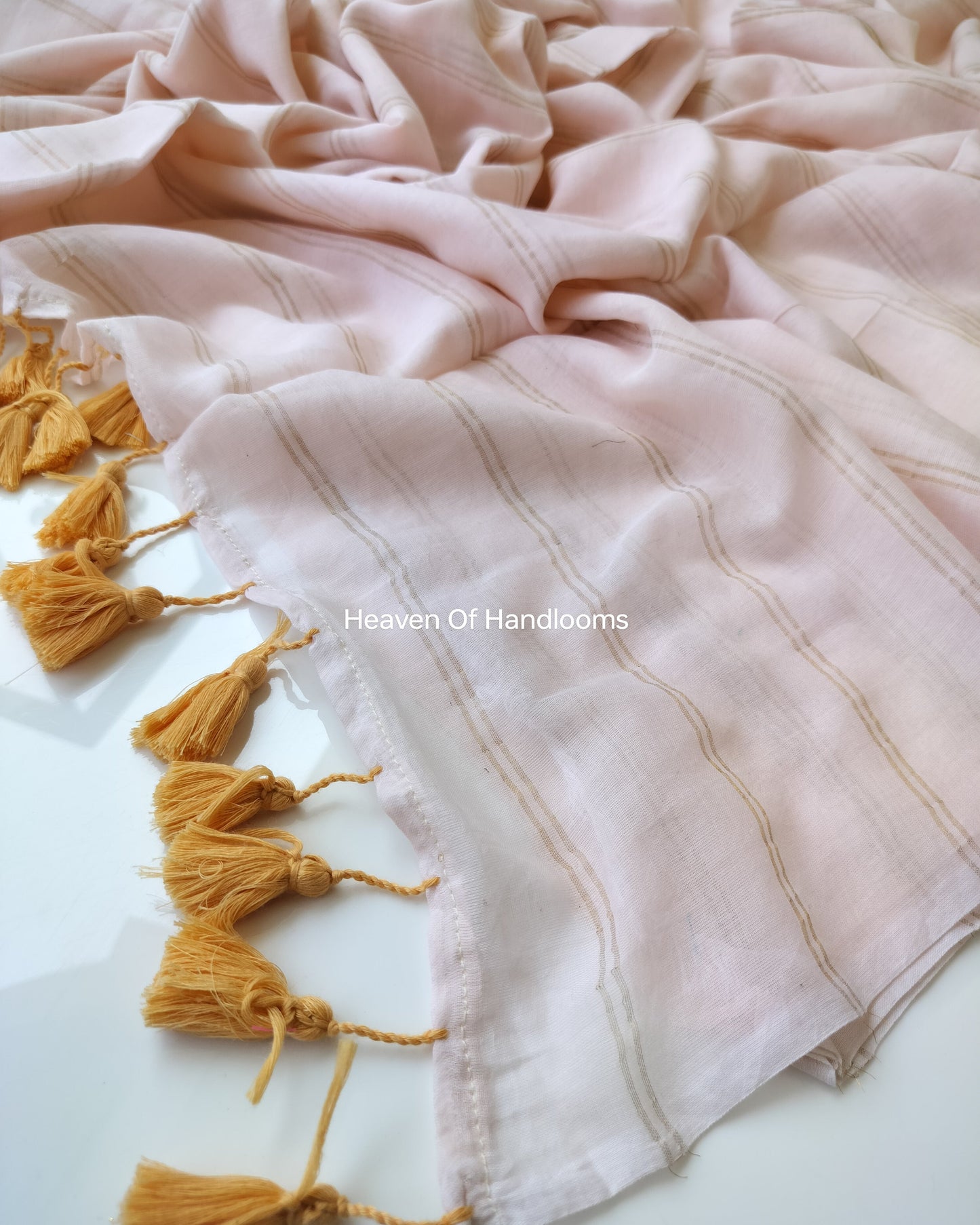 Contemporary Saree - Pale Mauve with Double Zari Lines