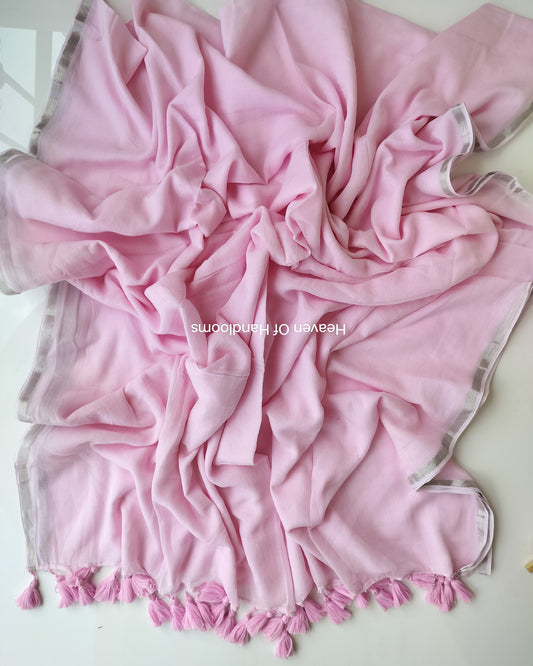 Corporate Choice  - Baby Pink with Sliver Zari
