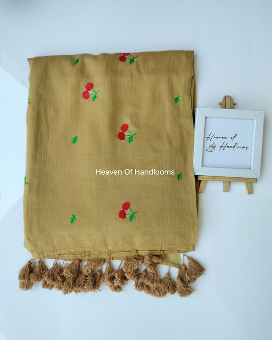 Embroidery Saree - Cherry