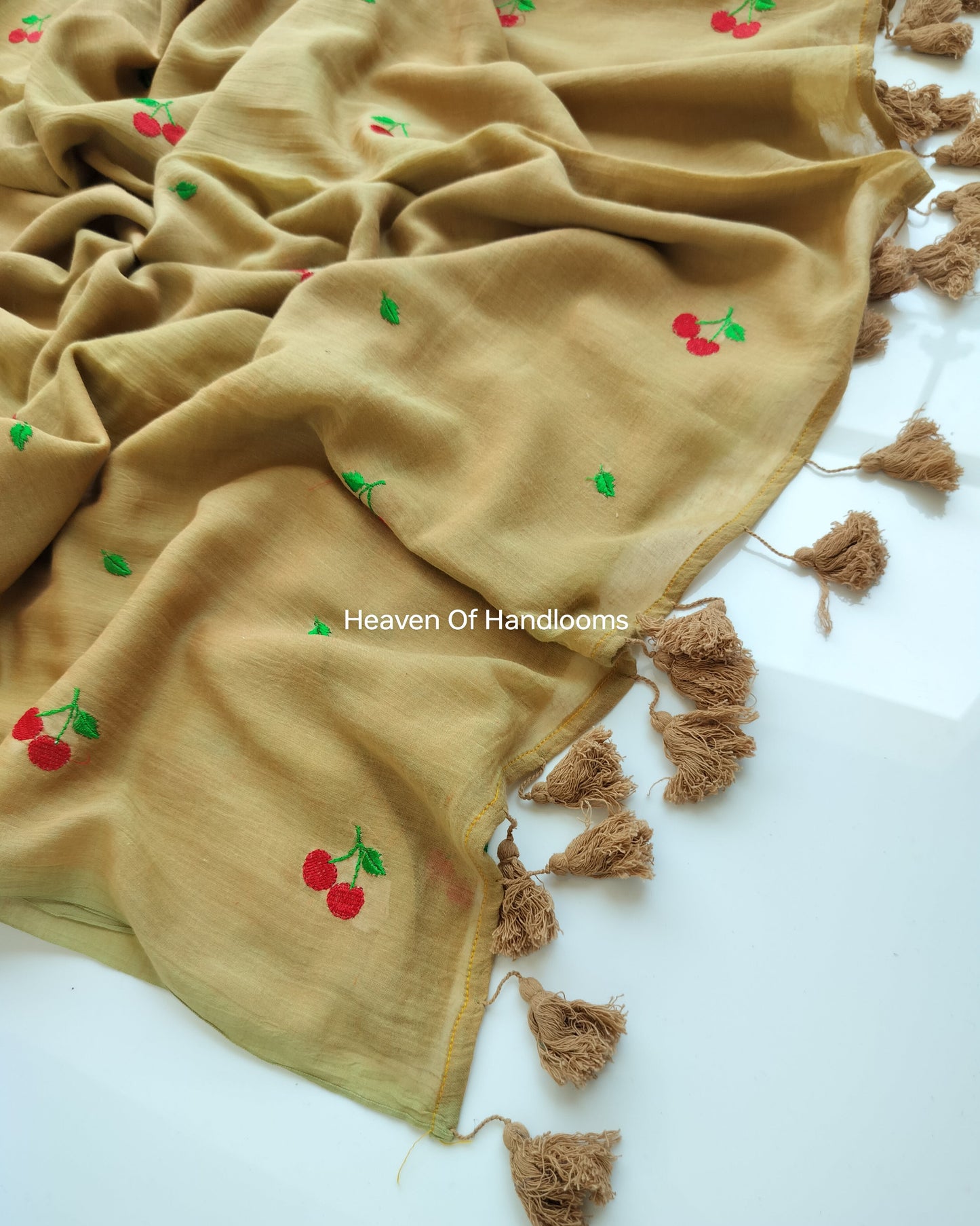 Embroidery Saree - Cherry